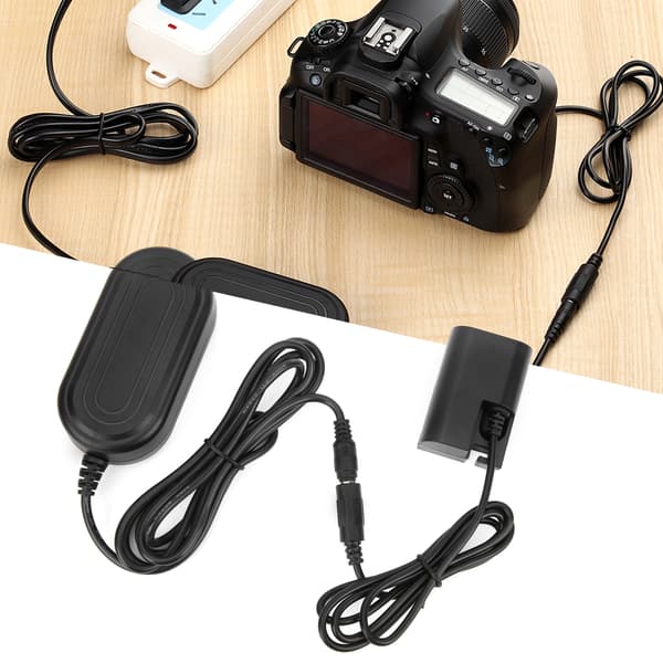 AC-strømadapter DC-kobling LPE6 fuldt afkodet dummy-batterisæt til Canon 5D2 5D3 5D4 6D 6D2 60D