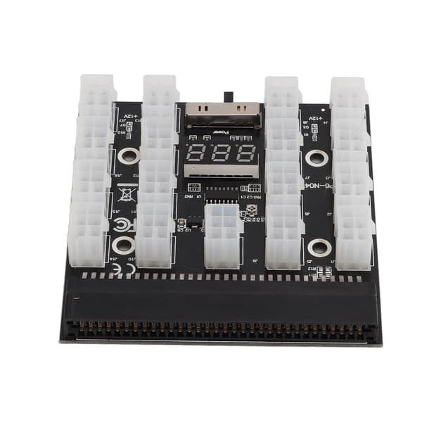 Strømbryterkort strømforsyning serveradapter 17 porter 6-pin LED spenningsdisplay tilbehør
