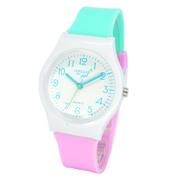 Färgglada pojkar Flickklockor, tonåringar Student Time Armbandsur Watch silikonband (grönt)