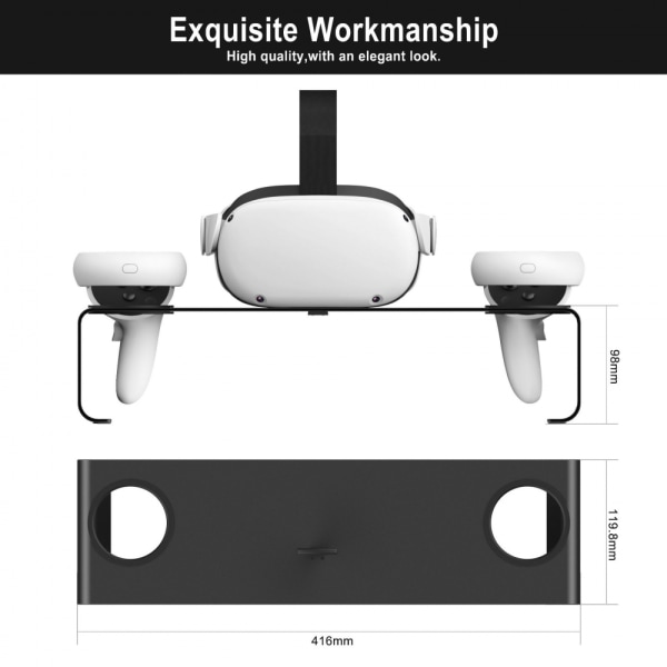 VR Glasögon Bordsfäste Oculus Quest 2/Quest2 Pro Etc Aluminiumlegeringsfäste tillbehör (svart)