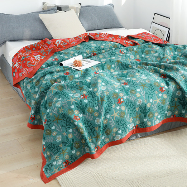 Sängkläder 5 lager bomullspremiumfilt vårsommar täcke/slängfilt för  tonåringar, vuxna (59"x79") b735 | Fyndiq