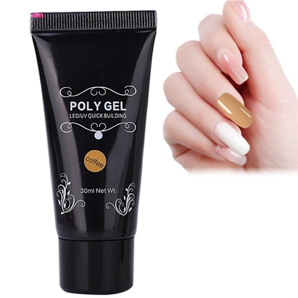 Nagelkonstförlängningssats Snabb förlängningsgel + UV-penna + Snabbbyggnadsmodell Kaffe