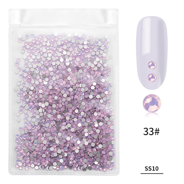 1440 stk./pose Fashion Farverige Glas Neglekunst Rhinestone Manicure Dekoration (Pink Opal)