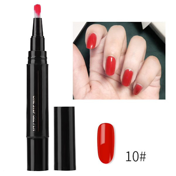 3 i 1 Gelpenna för nagelkonst, gellack, nagellackspenna, pensel #10