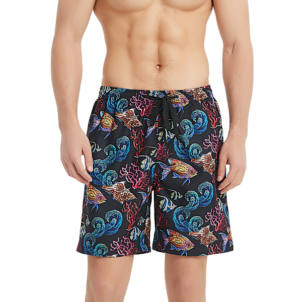 Roliga badbyxor för män Quick Dry Beachwear Sport Löpning Swim Board Shorts-DK006