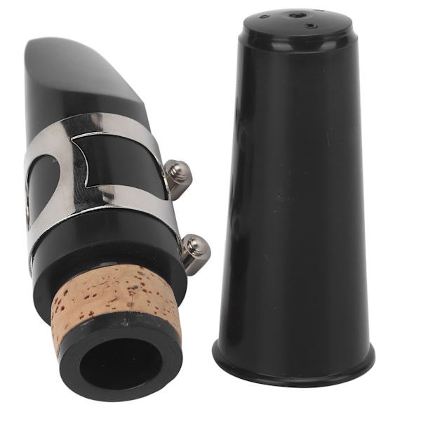 Klarinet Mundstykke Kit ABS Ligatur Puder Reed Cap Musikinstrument Tilbehør (Sort)