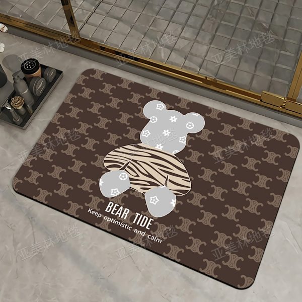 Mjuk diatoméjord absorberande golvmatta halkfri badrumsfotdyna snabb torkande halkfri matta，31,5*20in ，80*50cm