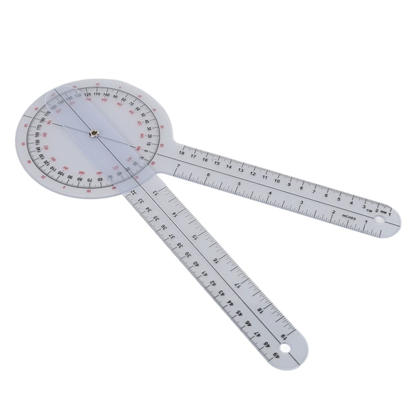 Medicinsk Goniometer Plast Transparent Lättläst Bärbar Medicinsk Ledlinjal med Hål för Hem Skola
