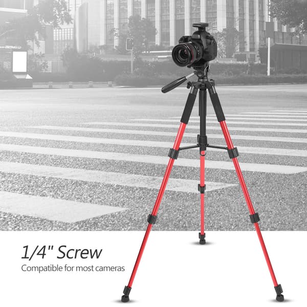 Zomei Q111 aluminiumlegering foldbart stativ med panoreringhoved til spejlreflekskamera DSLR digitalkamera (rød)
