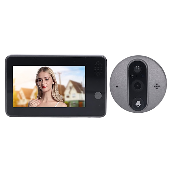 Videodörrklocka Multifunktion 4,3 tums LCD-skärm 3 miljoner HD Nattvision PIR Rörelsedetektering WiFi Videodörrklocka