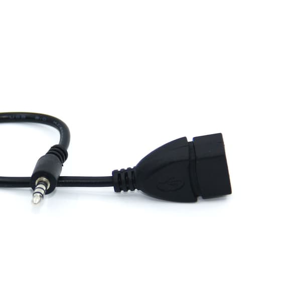 0,18 m USB hun til 3,5 han lyd stik bilnavigation/lyd AUX adapter kabel GPS, 3-pak
