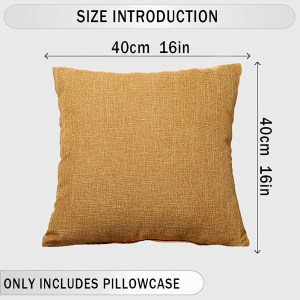 Kuddfodral 45x45cm 1-pack Hessiska kuddfodral 16X16 Heminredning Kvadratisk kuddfodral med dold dold för soffa, bil, kontor