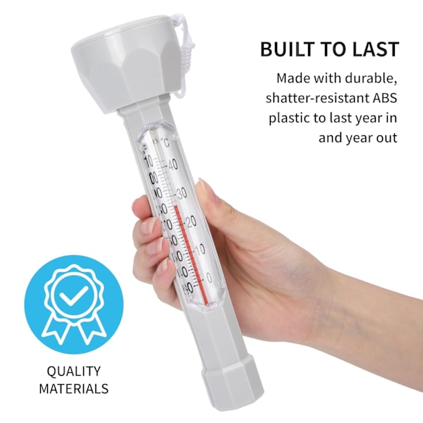 Flytande Pooltermometer, Stor Lättläst, Precision Vattentemperaturmätare för Utomhusdammar, Akvarier, Badtunnor, Akvarier white