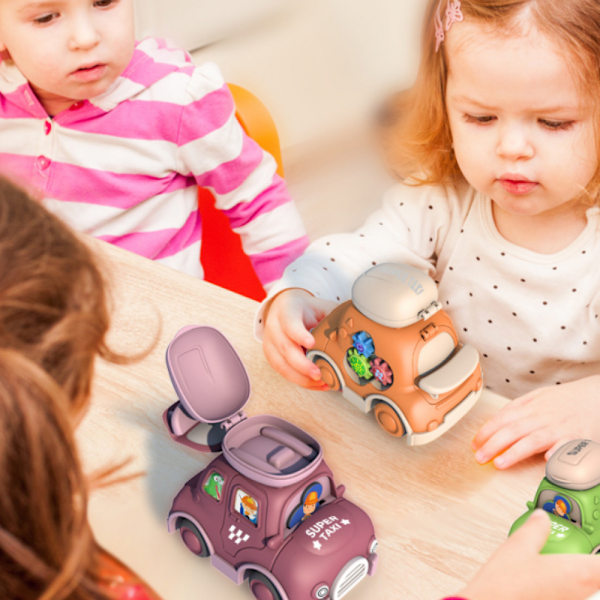 Inertia Gear Car Toy for Children - Flyttbart og avtakbart kjøretøy for gutter og jenter - Bærbart og enkelt å oppbevare (Blå)