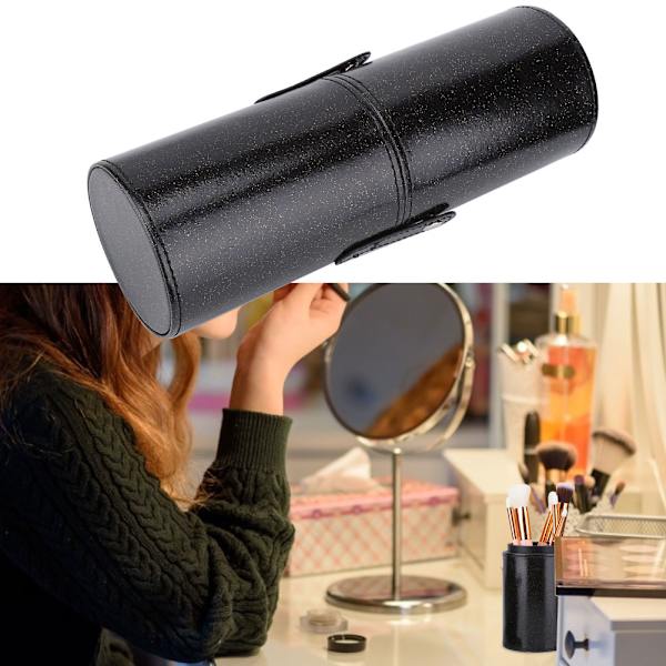 Bærbar makeup børste kop PU læder rørholder rejse kosmetisk beholder værktøjL