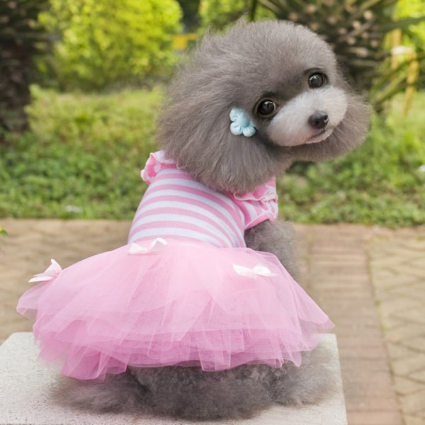 Randiga hundklänningar för valpflickor, prinsessvalpklänningar,  sommarkläder för husdjur Hundkjolar kjolar, valpkostymer kattdräkter  (storlek XL) 21f1 | Fyndiq