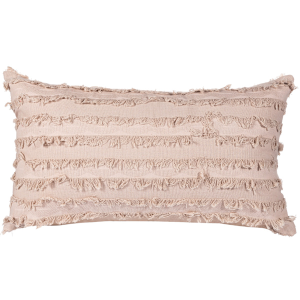 1-osainen Boho-reunallinen tyynynpäällinen (Vaaleanruskea, 12 x 20 tuumaa)