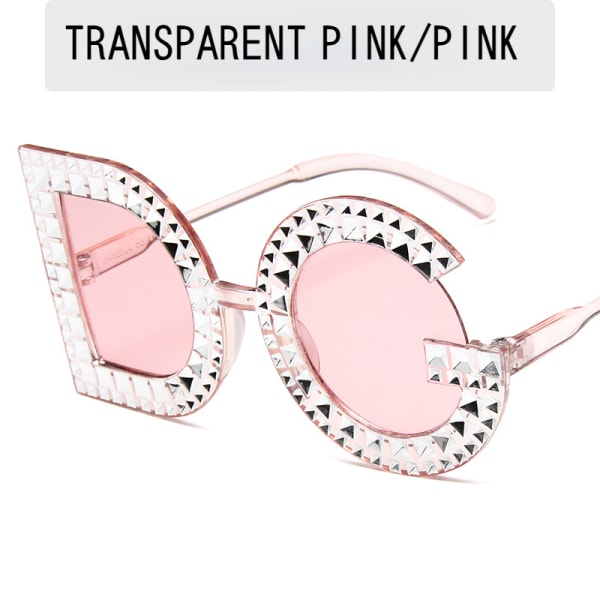 Europeisk och amerikansk trend stor ram bokstavssolglasögon retro diamantpläterade solglasögon kvinnlig plastram