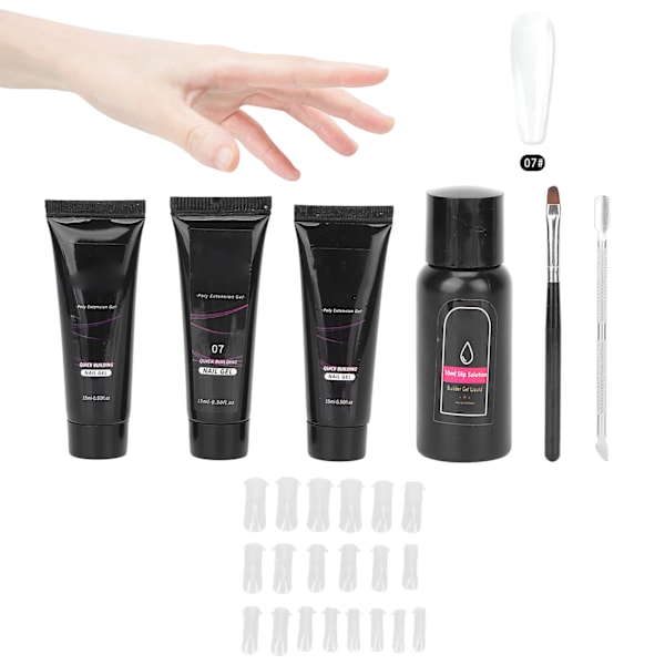 Förlängningslimset DIY 30ml Förlängningslimverktyg Set Present till Nagelkonst Nybörjare Älskare