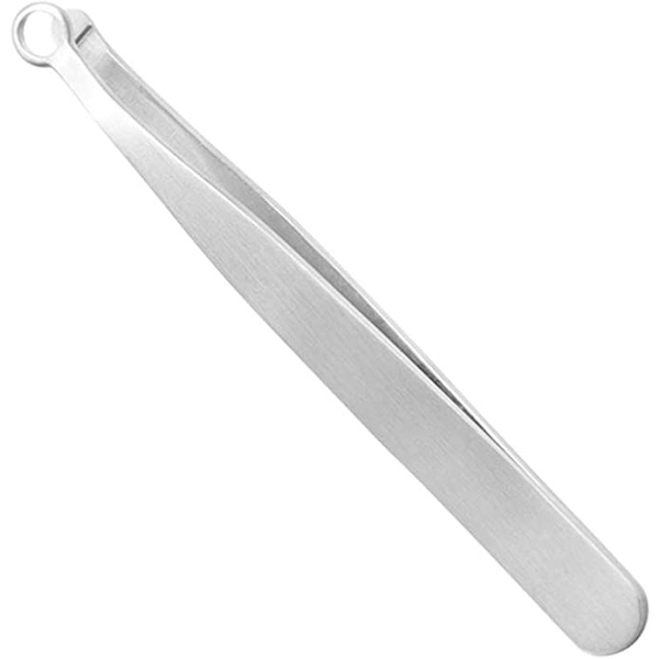 Näs-pincett för inåtväxande hår, pincett i rostfritt stål för näshår, precisionspincett för ögonbryn, trimningsverktyg (silver)