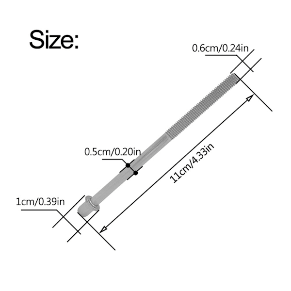 6 st Standard 4,3 tum 110 mm Bastrumma Nyckel Spännstång Set Ersättning Tillbehör