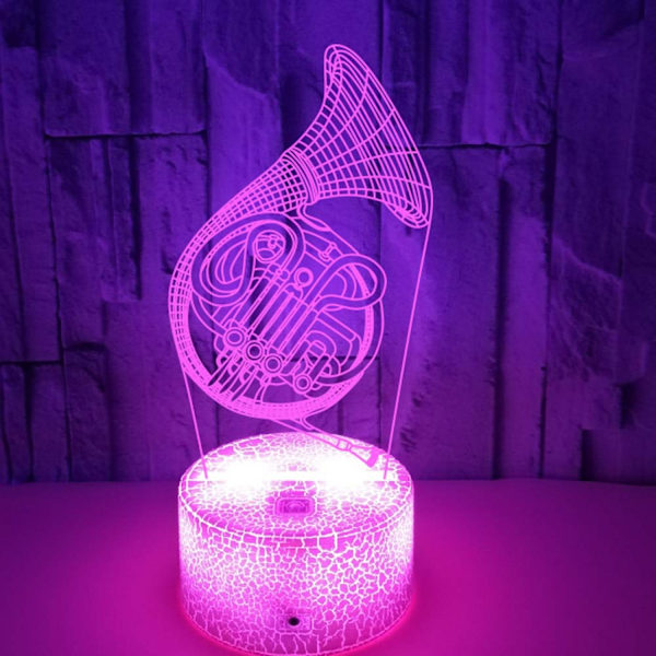 JUSTUP 3D-lampa Illusion Nattljus Dimbar 16 Färgförändrande Smart Touch Saxofon Bordslampa Dekoration för Musikälskare (Stil 18)