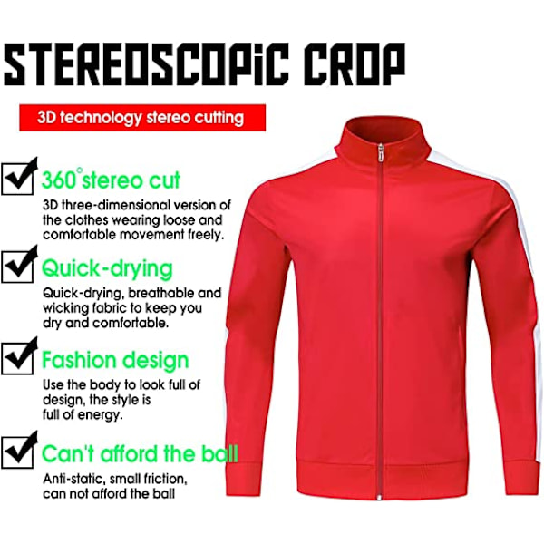 Herrsportkläder Set Sport Gym Träning Kläder Sportkläder Set med Full Zip Herrar S