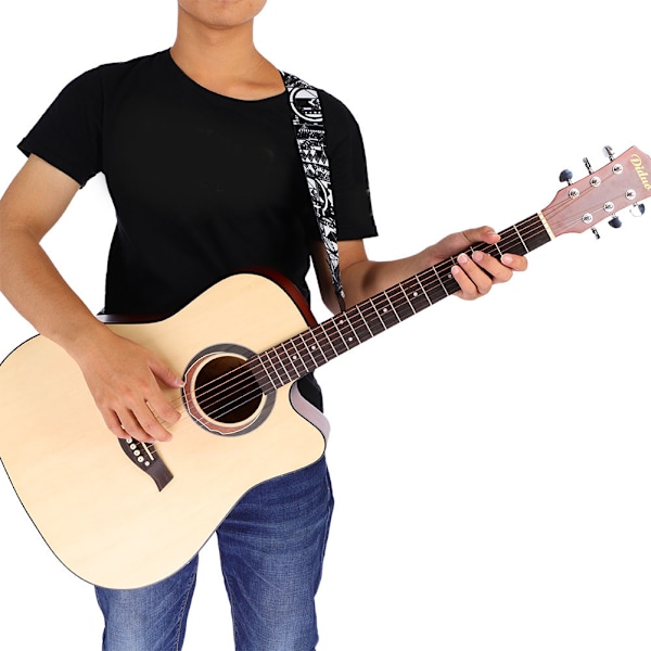 Bomulls vävd justerbar gitarr axelrem för folk gitarr elgitarrer (C)