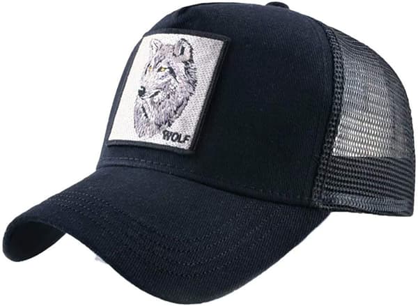 Unisex Eläin Mesh Trucker Hat Snapback Kirjailtu Patch Baseball Caps, LT-BK