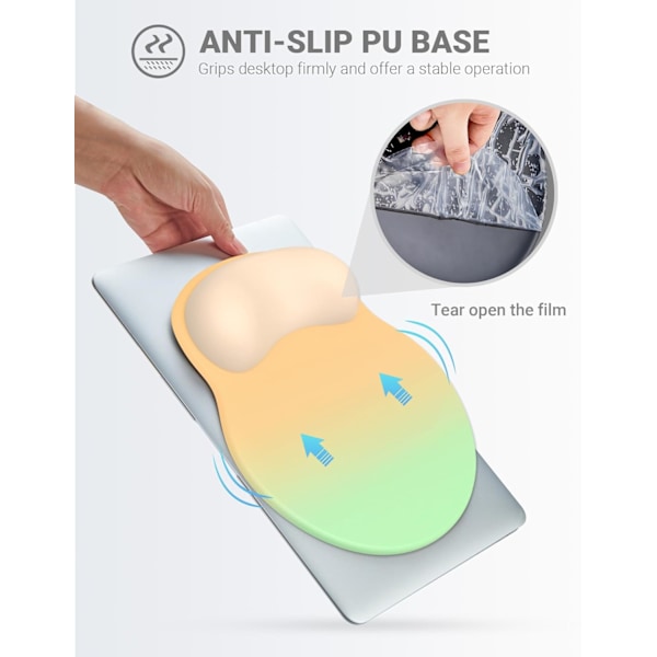 Ergonomisk Musematte med Håndleddstøtte, Komfortabel Musematte Håndleddstøtte, Lindrer Håndleddssmerter Gel Musematte, Sklisikker Gummisokkel Musematte
