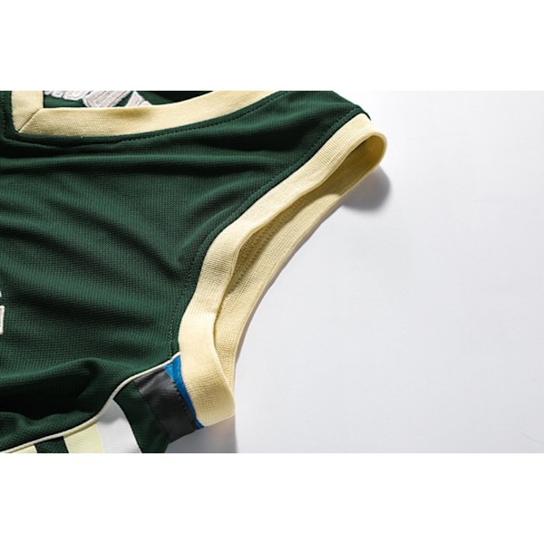 Herre Basket Jersey, 34 Milwaukee Jersey Skjorter, Fashion Basket Jersey, Gave til Basket Fans, Grønn, 3XL