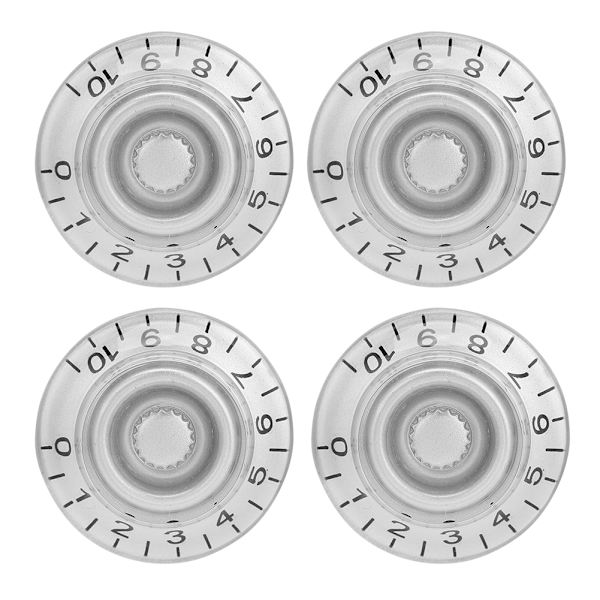 4 stk Speed Tone Volumkontroll Knapper for Elektrisk Gitar Sølv