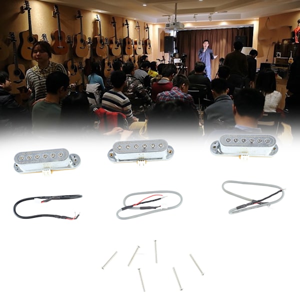 3 st elektriska gitarr pickup 48 50 52mm passiv design single coil låg brus silver gitarr pickup set
