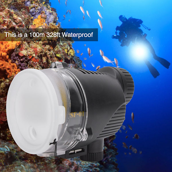 100m 328ft Vattentät Blixt Strobe 32GN för Sony / Canon / Fujifilm / Nikon Undervattenskamera Hus Dykfall