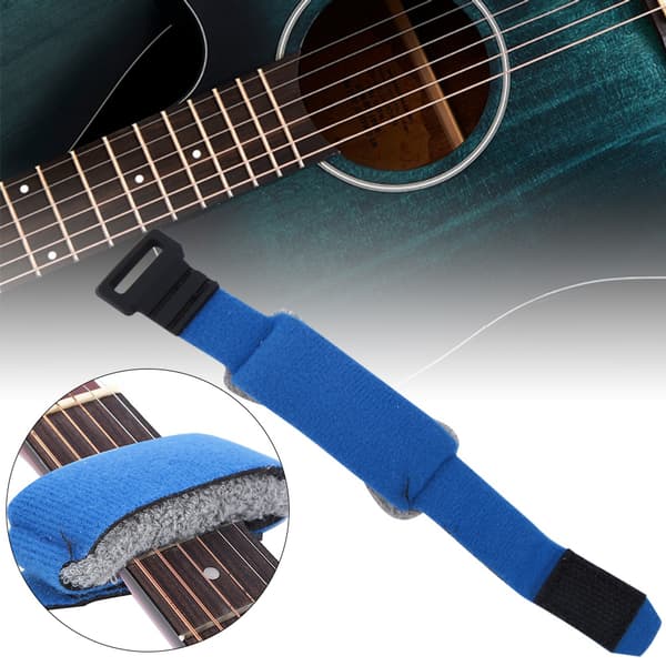 Instrumentsträng Muter Brusreducer Dämpare för 6 Strängar Elektrisk Trä Akustisk Gitarr Bas  (Blå )