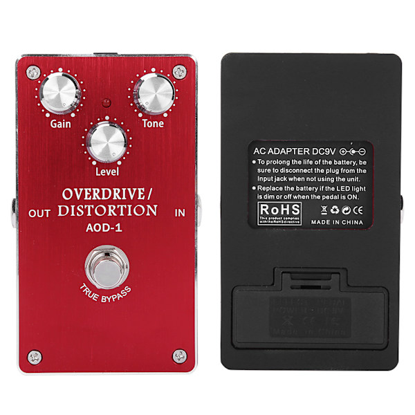 Mini Space Portable Overdrive Distortion Tone Elektrisk Pedal Gitarr Effektor Pedaler