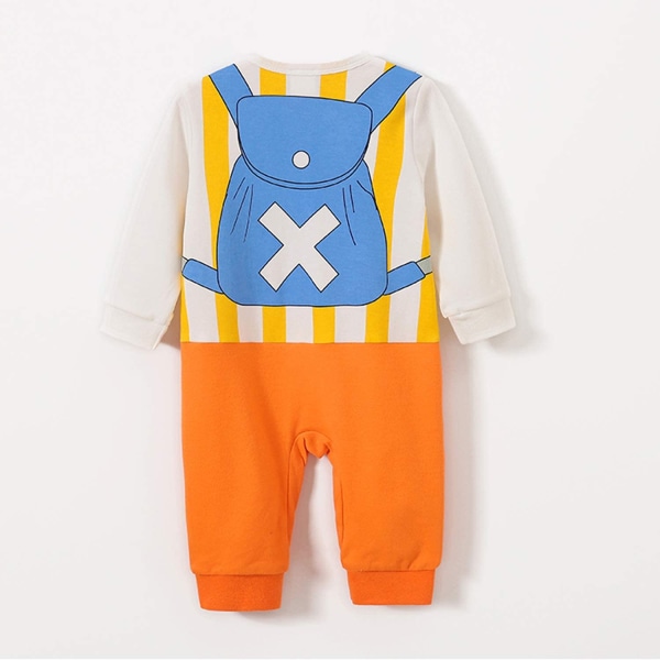 AVEKI Newborn Baby Pojkar Flickor Anime Romper Bomull Långärmad Cosplay Kostym Jumpsuit Outfit, 3-6 månader, 66CM, G-Orange