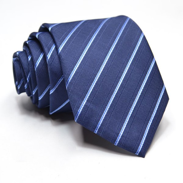Klassisk Slips i Silke för Män, Vävd JACQUARD, Blå Diagonal