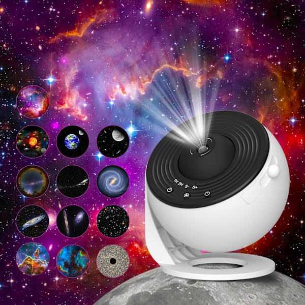Galaxy Projektor, 13 i 1 HD Planetarium Galaxy Stjerneprojektor til Soveværelse, 360° Roterende Stjerneprojektor Galaxy Lys med Justerbar Black White