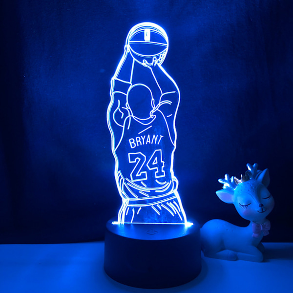 Qinwei Basketball Player Night Light  3D Illusion LED  Lampe med fjernkontroll Beste bursdagsgave for sportsentusiaster --- A3（Svart sete）