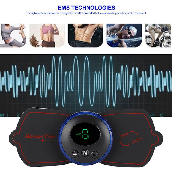 Mini EMS Massager til nakke, skuldre, arme, ryg, ben og talje