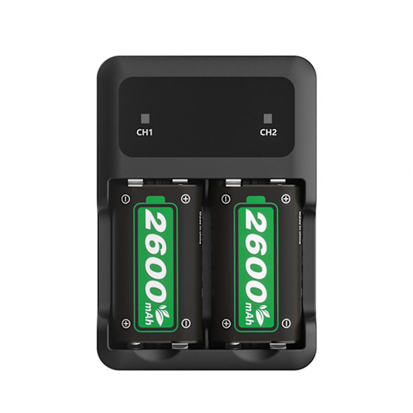 2 x 2600mAh Laddningsbara Batterier för Xbox Series X/S/Xbox One S/X Kontroller Batteri för Xbox One + USB Batteriladdare