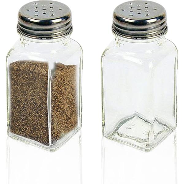 Salt- og pebersæt med rustfrie toppe, sæt af 2 (firkantede shakere) Square Shakers