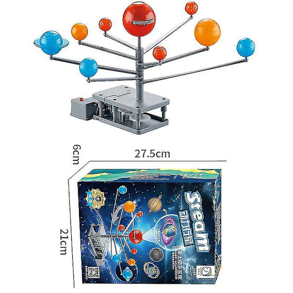 Solarium Modell av Nio Planeter i Solsystemet - Astronomi Vetenskapsprojekt DIY Barn Present Tidig