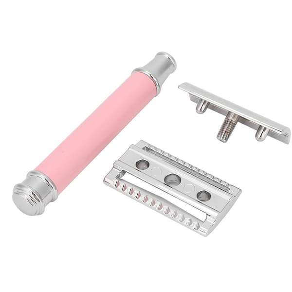 Traditionel dobbeltbladet sikkerhedsskraber til mænd - Pink