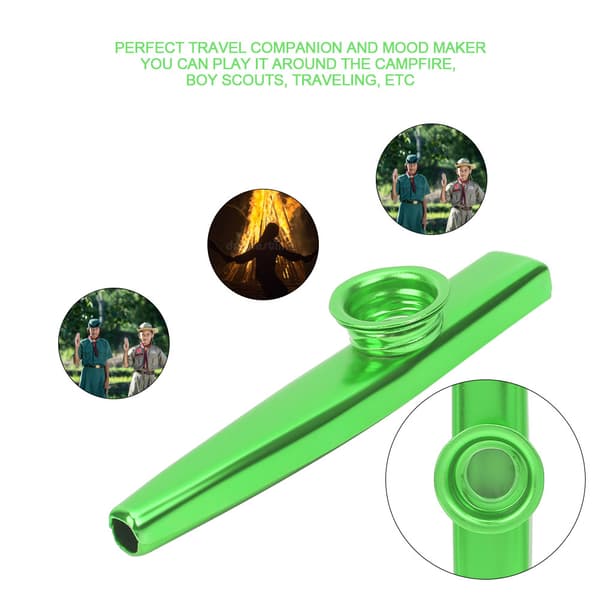 Aluminiumlegering Mini Bärbar Kazoo Ukulele Gitarr Partner Musikinstrument (grön)