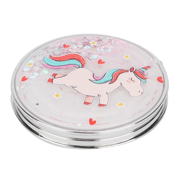 Retro Style Mini Makeup Spejl Kvinder Bærbare Runde Dobbeltsidet Foldbar Lommespejl