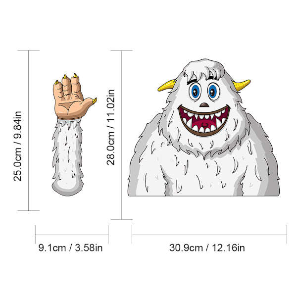 (1 paketti) Joulupukki-pyyhkijän tarra Irrotettava auton takalasin pyyhkijän tarra Auton tarra (lumimonsteri)