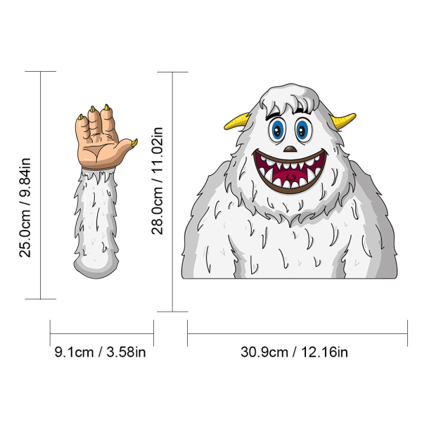 (1 pakke) Julenissen vindusvisker klistremerke Fjernbar bil bakre vindusvisker klistremerke Bil klistremerke (snømonster)