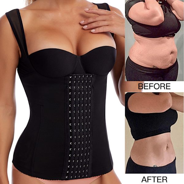 Naisten hoikentava vatsatankkipaita Vyötärötreenaaja Muotoileva korsetti Rinnanalainen kiristäjä Bodysuit Muotoileva liivi - Pinkki 5XL (90,5~95kg)